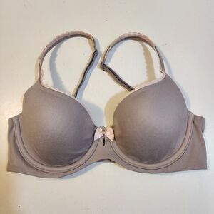 Victoria's Secret Elegant Gray and Pink Demi-Buste Bra Size 32C